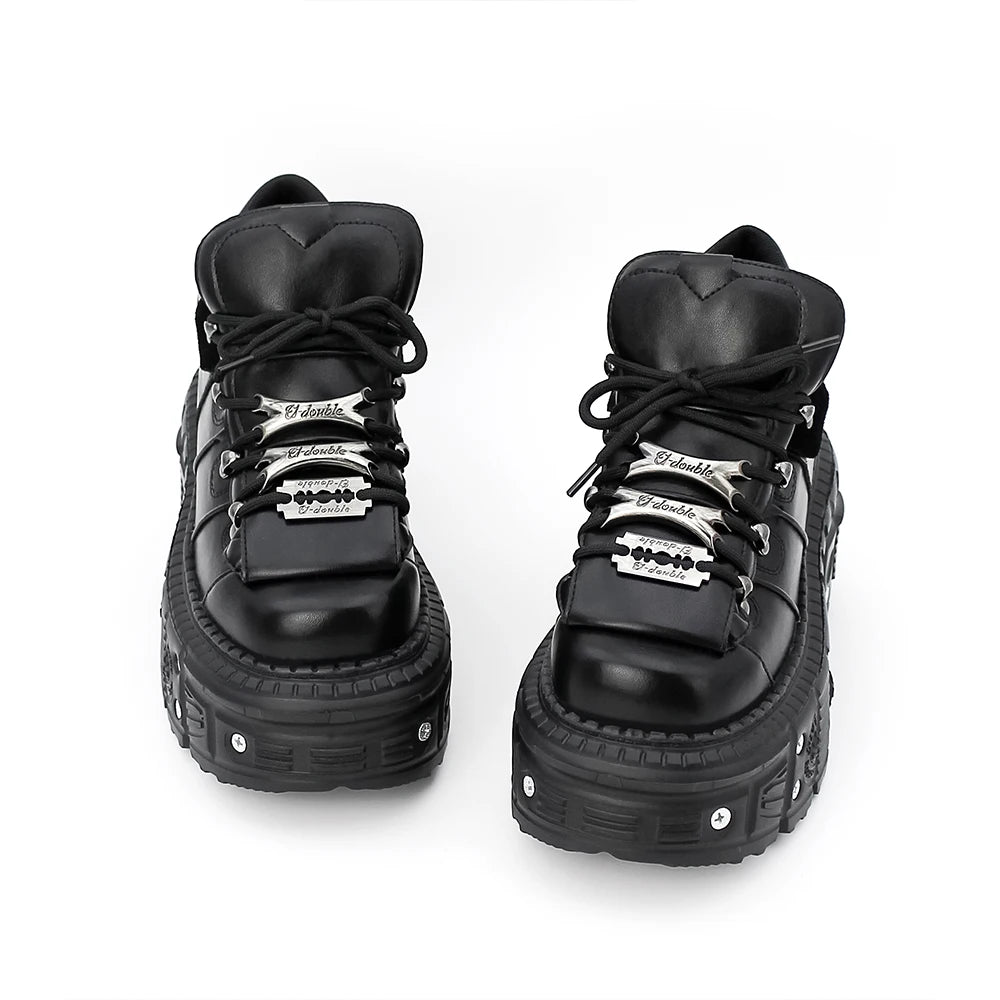 New Women Shoes Punk Style  Lace-up Heel Height 6CM Platform Shoes