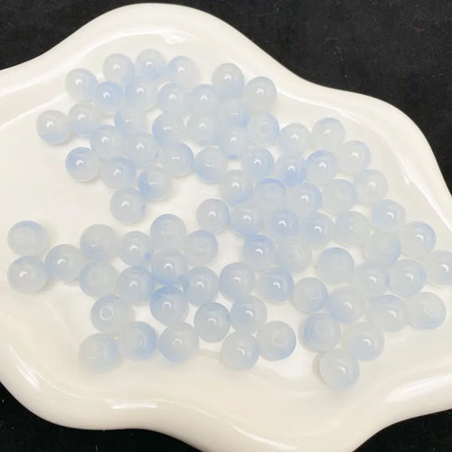 8mm/50pcs Sweet Style Dual Color Glass Loose Beads For Handmade DIY