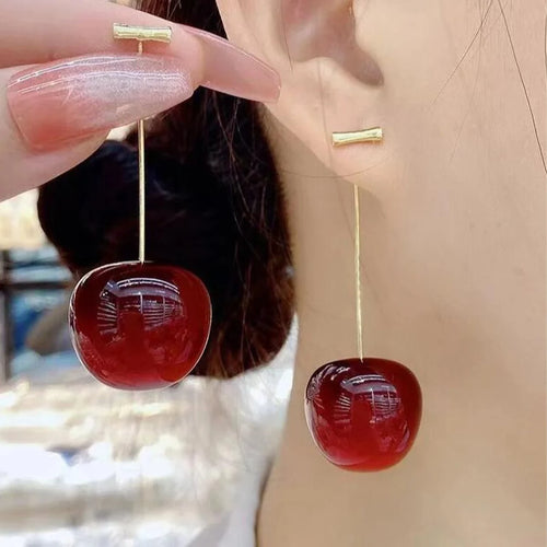 2 Pieces Of Trendy And Personalized Cherry Earrings For Women, Outdoor