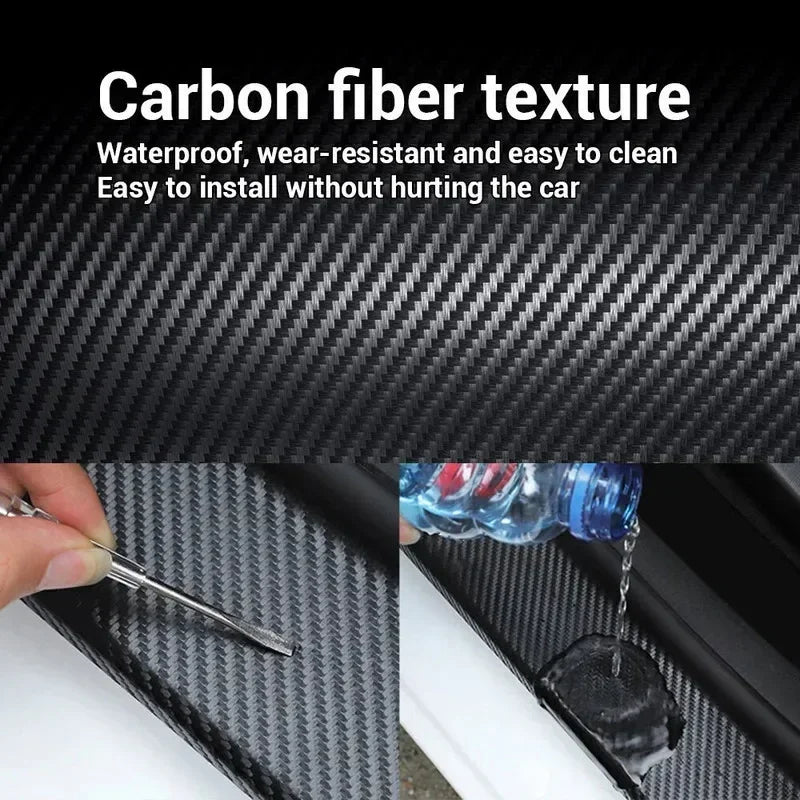 3D Carbon Fiber Car Sticker Paste Protector Strip DIY Automotive