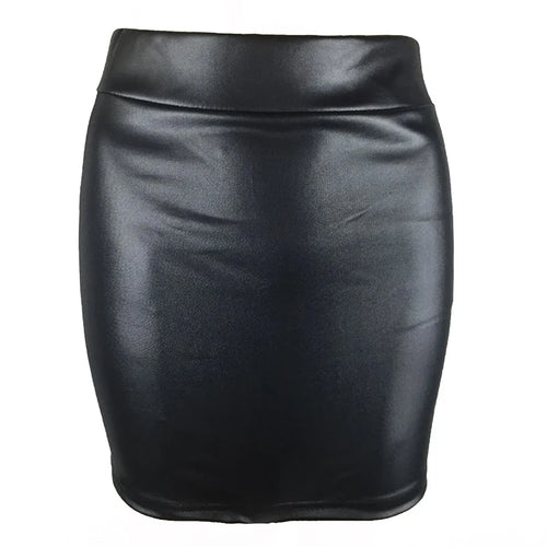 High-waist Tight Hip-hugging Skirt, Sexy Imitation Leather Hottie