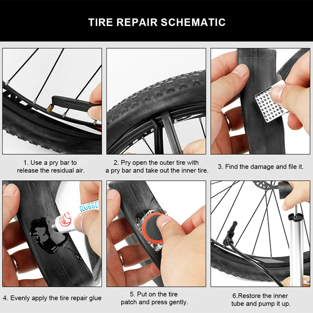 Bicycle Tire Repair Kit MTB Cycling Flat Tyre Repair Rubber Patch Glue