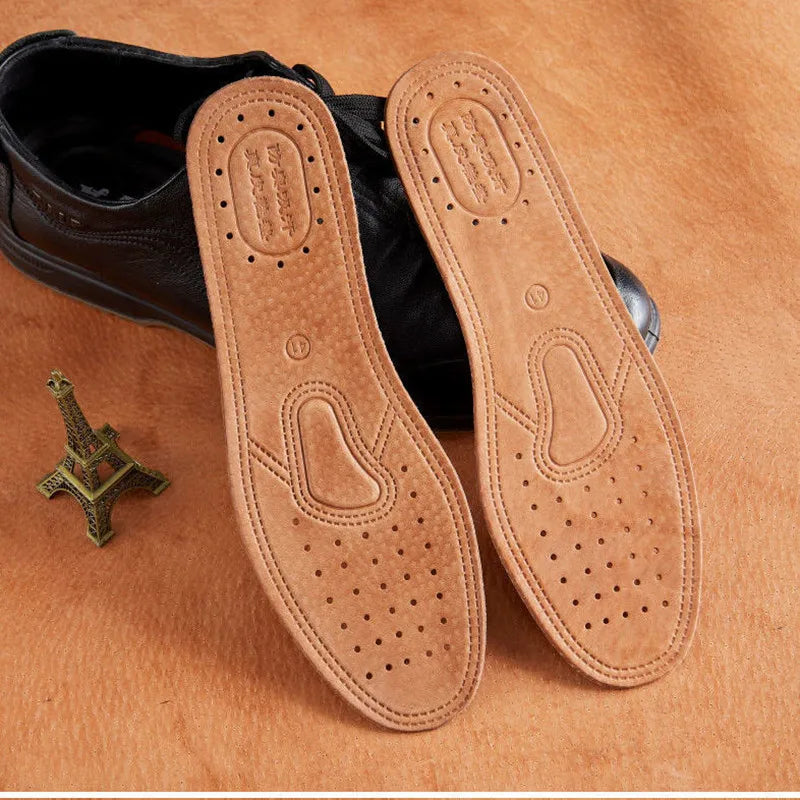 Real Cowhide Insole Leather Shoes Boots Shoe Inserts Soft Breathable