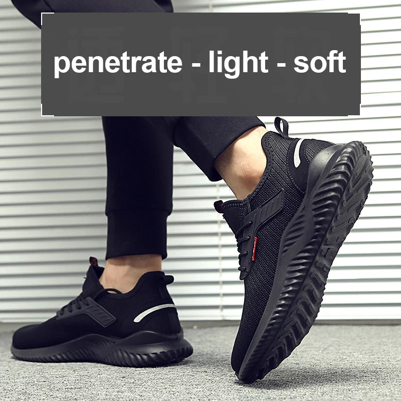 Work Sneakers Steel Toe Shoes Men Safety Shoes Puncture-Proof Work