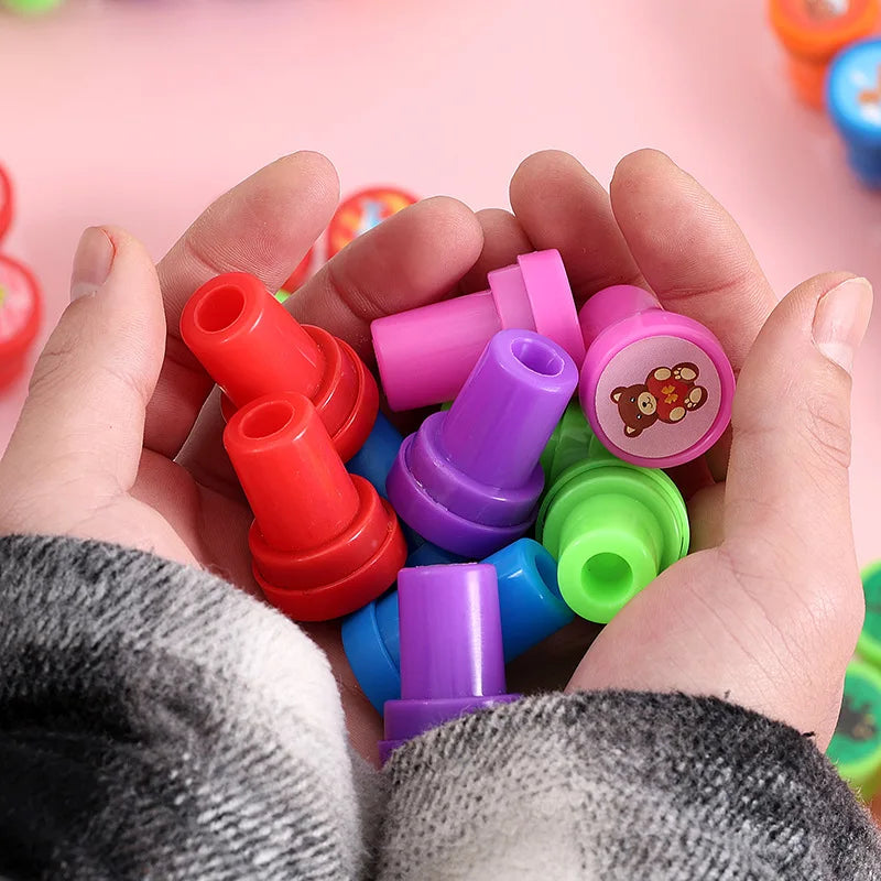 10pcs Assorted Stamps for Kids Self-ink Stamps Children Toy Stamps
