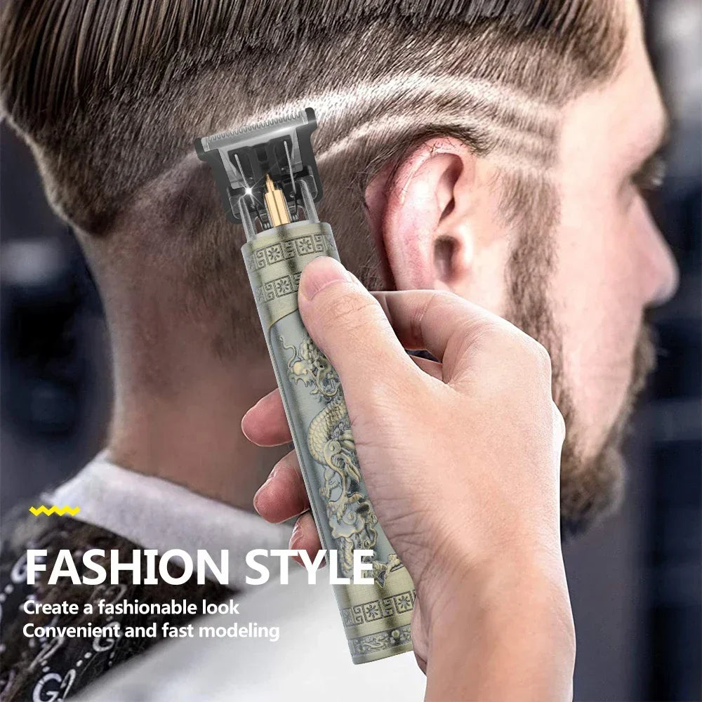 Professional T9 Vintage Electric Rechargeable Hair Clipper Machine