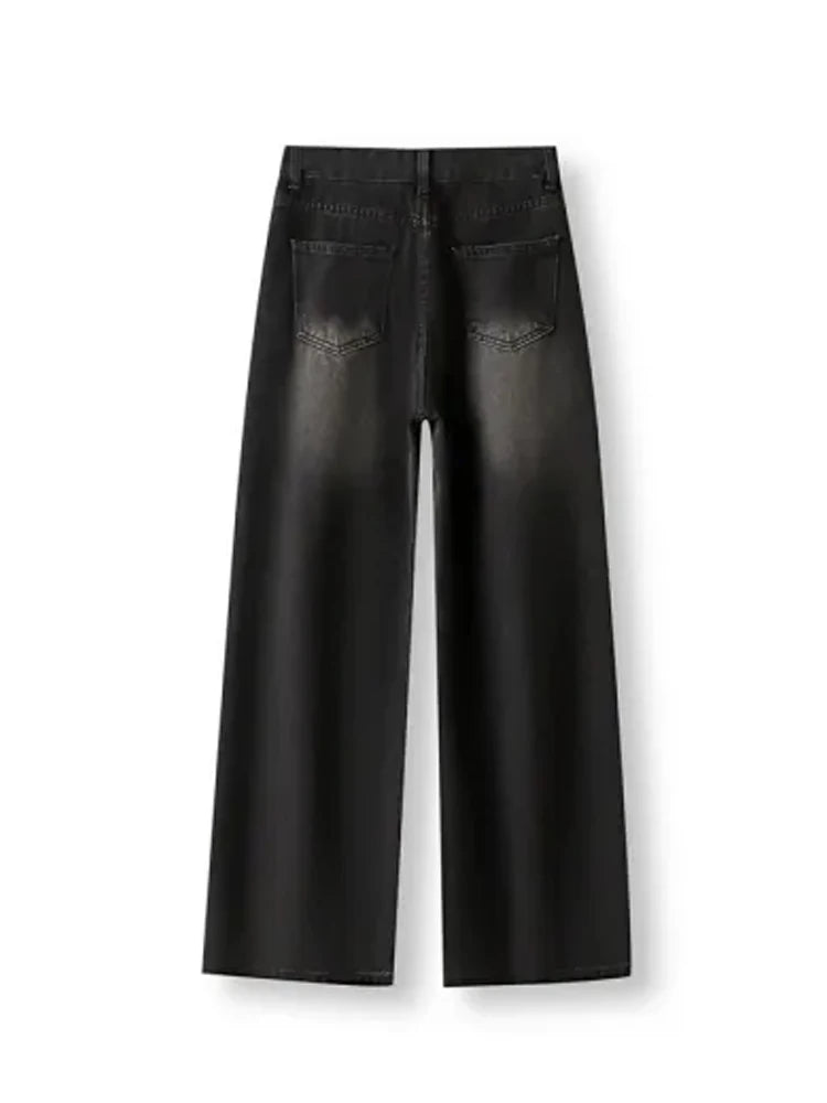 Korean Vintage High Waist Women's Jeans Y2K Slimming Pear-Shaped Loose