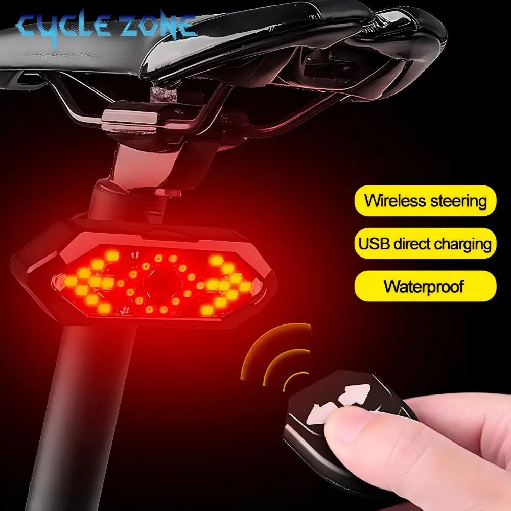 Bicycle Tail Light Bike Turn Signal Rear Lights Rechargeable Cycling