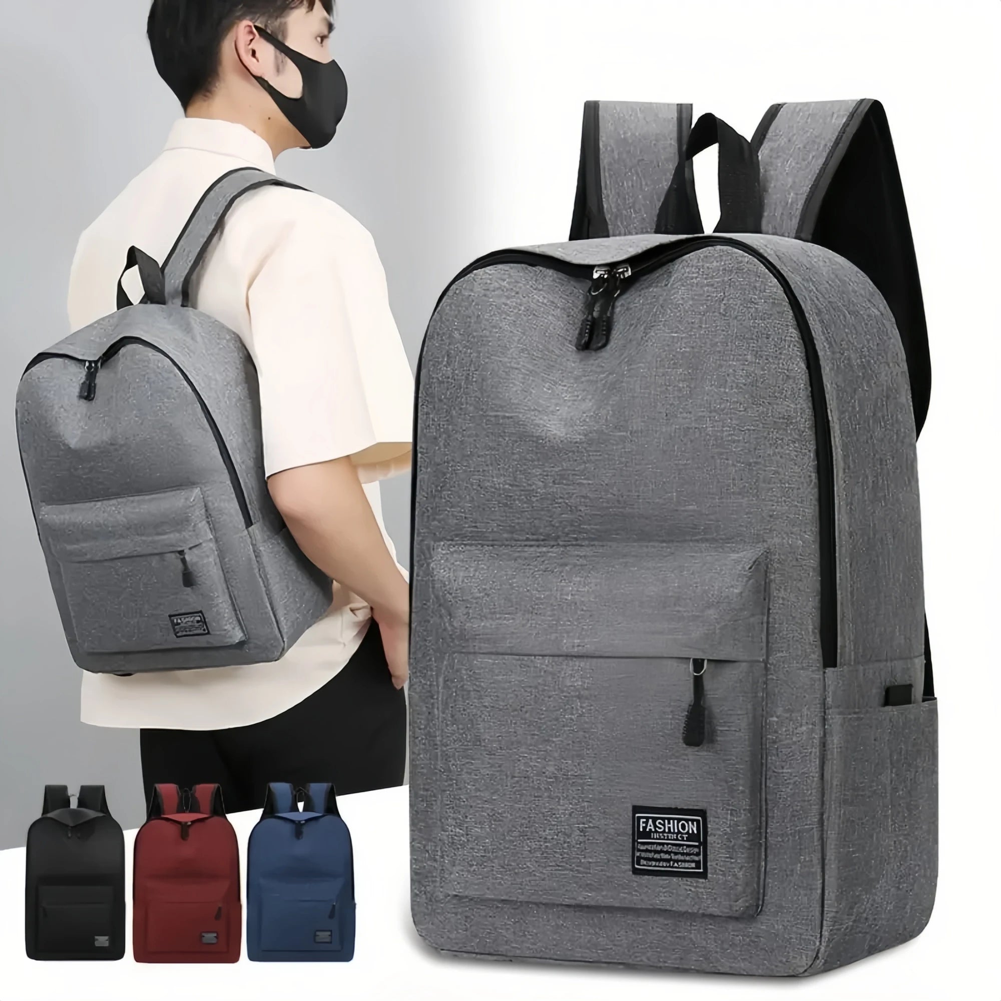 Men's Large Capacity Minimalist Preppy Backpack - Commuter Tote