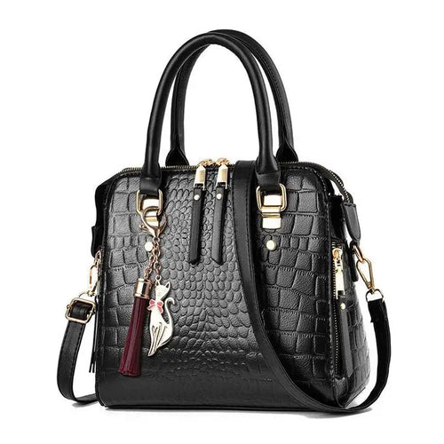 Yogodlns Luxury Crocodile Pattern Handbag Women Winter New PU Leather