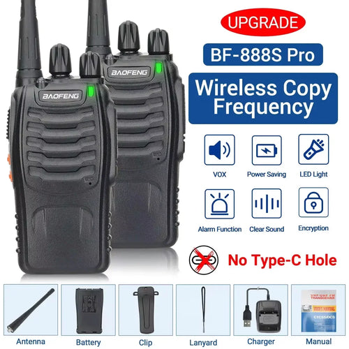 Baofeng BF-888S Pro Walkie Talkie Wireless Copy Frequency Long Range