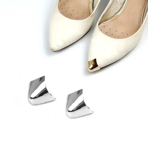 Women High Heel Metal Toe Cap Wear and Tear Concealer Anti-kicking