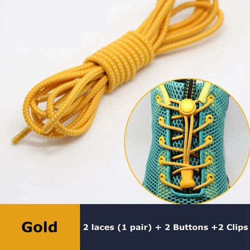 1Pair Shoelaces for Sneaker Elastic No Tie Shoe Laces Stretching Lock