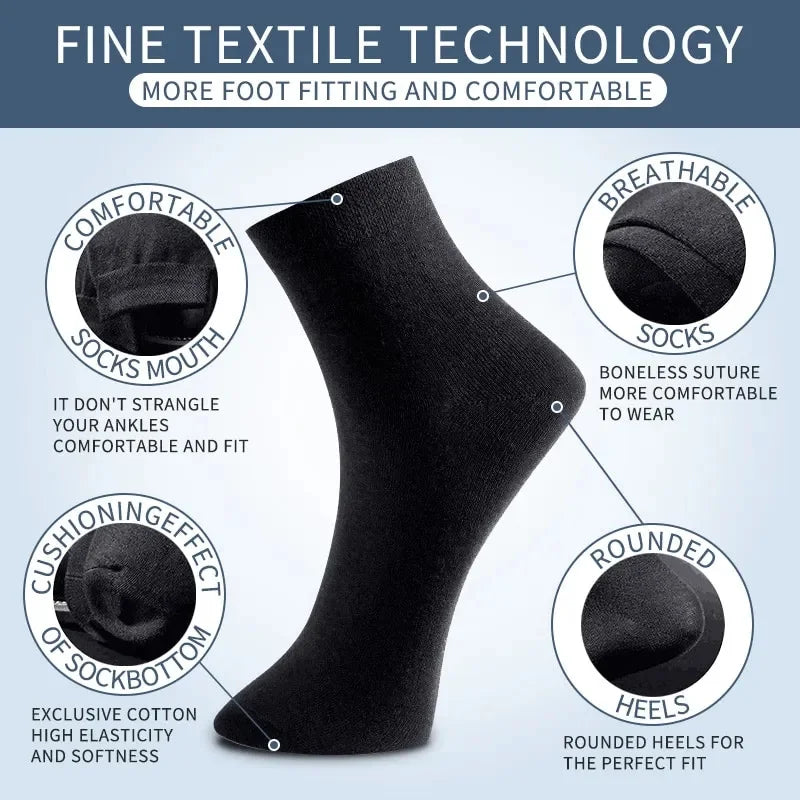 3 Pairs Black Men Socks Cotton For Men Pair Set Long KupiVIP S