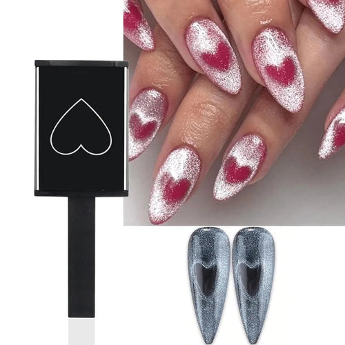 6 Pcs Cat Eye Nail Magnet Set with Flexible Iron Wire For Creating