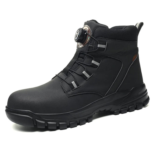 Rotating Buttons Indestructible Work Boots Men Steel Toe Safety Boots