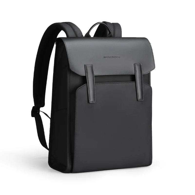 Mark Ryden Classic Business Work Black Leather Backpack 15.6 Inch