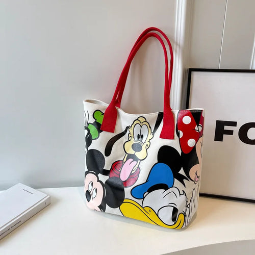 DisneyCartoon Mickey Fashion Versatile LargeCapacity Canvas Shoulder