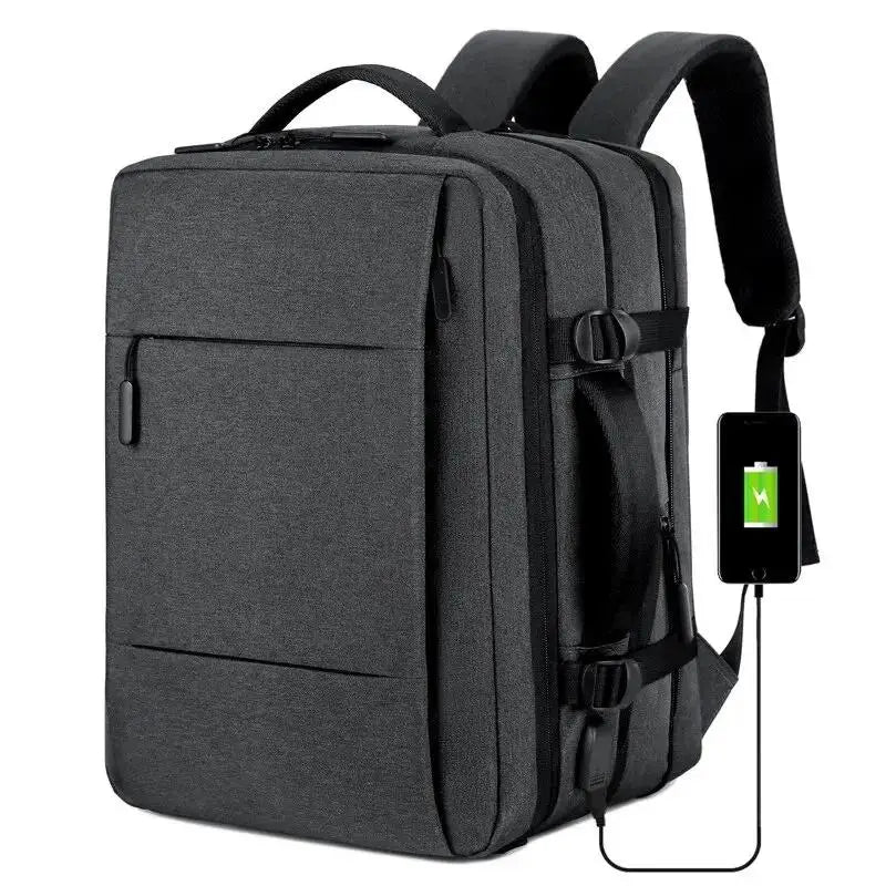 Classic Travel Backpack Men Business Backpack School Expandable USB