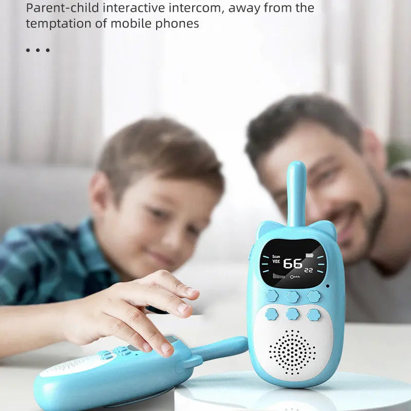 2PCS Kids Mini Walkie Talkie Rechargeable 1000mAh Handheld 0.5W 3km