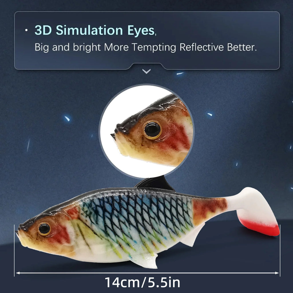 ANFS 2pcs Soft Fishing Kit 3D 14cm/5.5Inch Artificial Bait Shad Pike