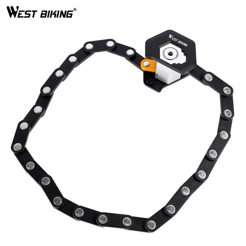 WEST BIKING Bicycle Folding Lock Portable Alloy Steel Anti-theft