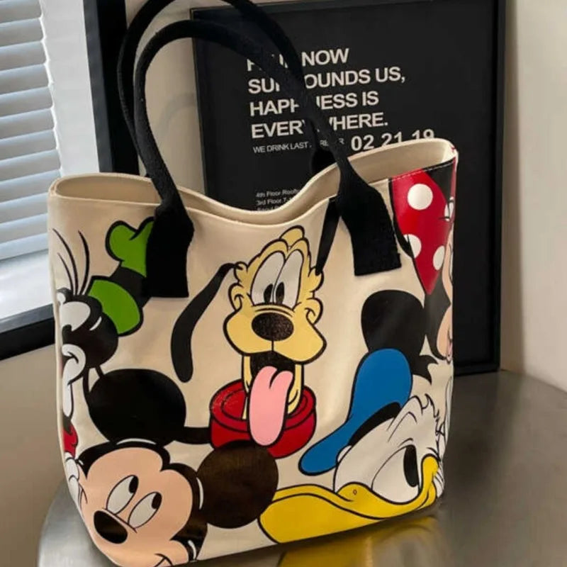 DisneyCartoon Mickey Fashion Versatile LargeCapacity Canvas Shoulder