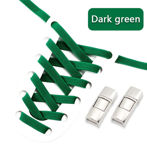 Elastic Laces Sneakers Press Lock Shoelaces Without Ties 8MM Wide