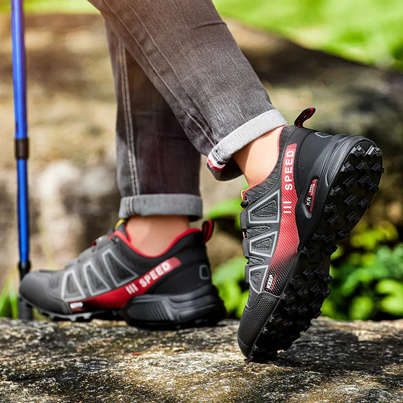 Men‘s Waterproof Hiking Shoes Outdoor Trainers Lace-up Climbing Shoes