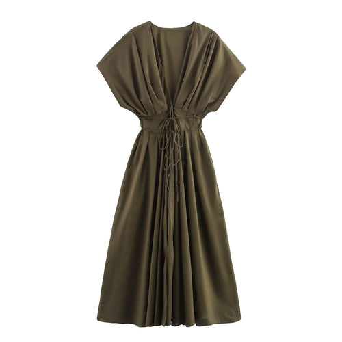 MYST&ZA2025 new summer women's casual fashion pleated drop shoulder
