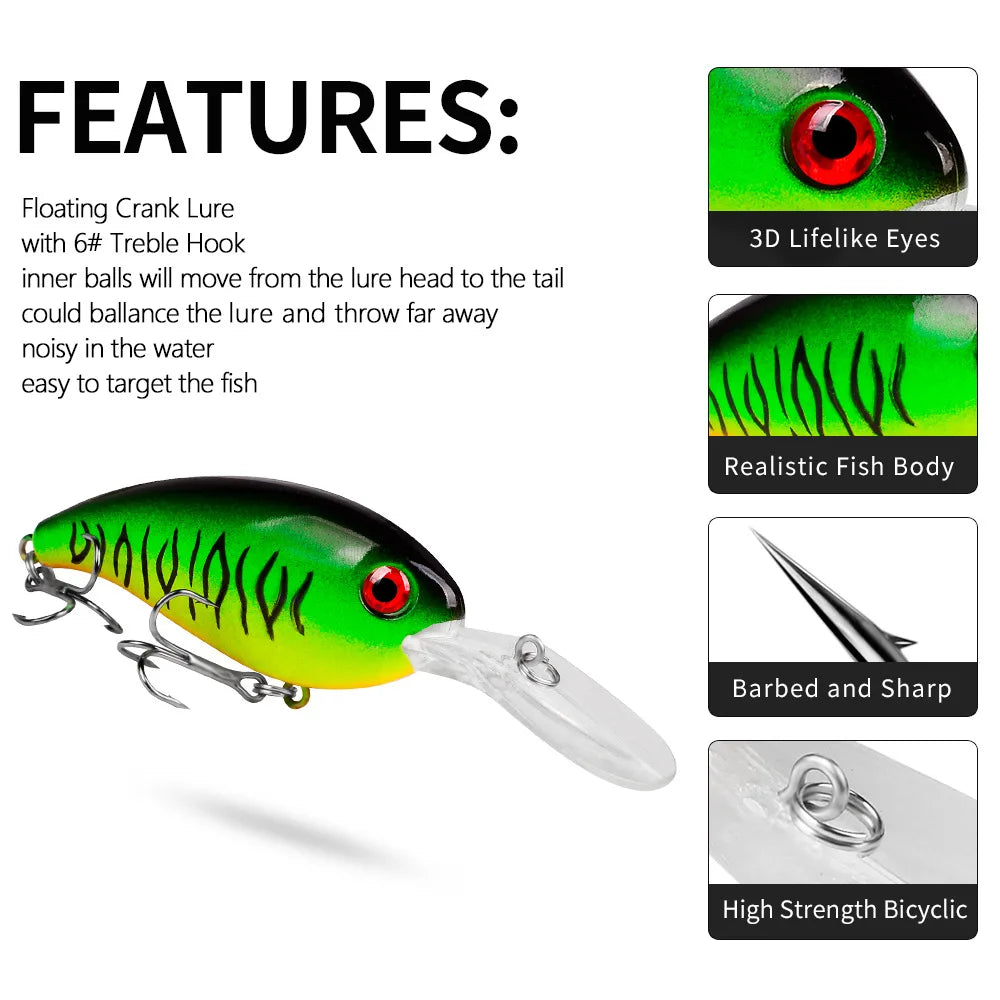 10cm 14.5g Crankbaits Fishing Lure Hard Baits Swimbaits Boat Ocean