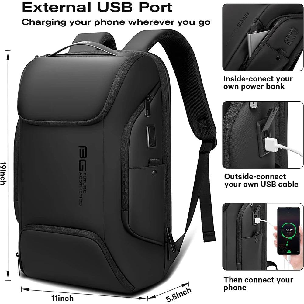 BANGE Business USB Charging Smart Backpacks Fits 15.6 Inch Laptop