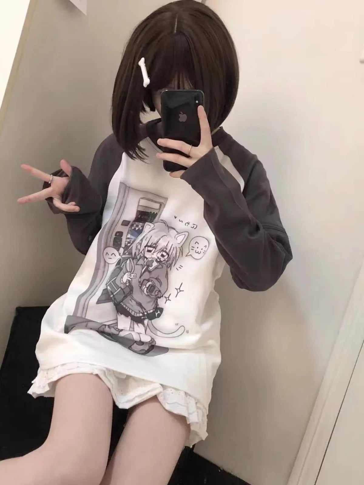 Japanese Woman Clothing With Removable Sleeve T-shirts Short Long