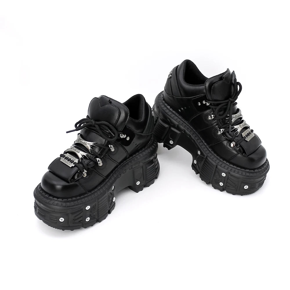 New Women Shoes Punk Style  Lace-up Heel Height 6CM Platform Shoes
