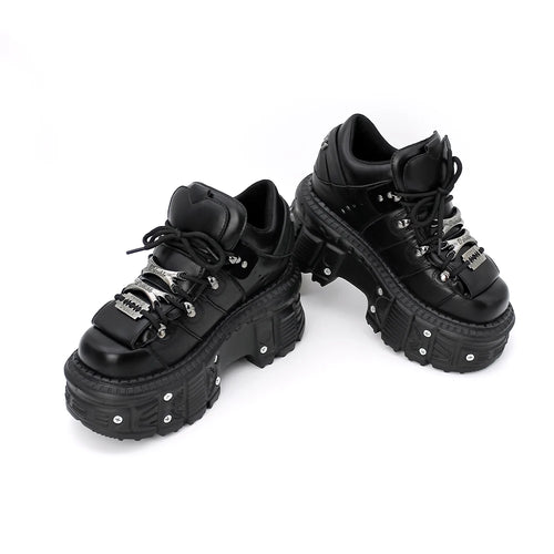 New Women Shoes Punk Style  Lace-up Heel Height 6CM Platform Shoes