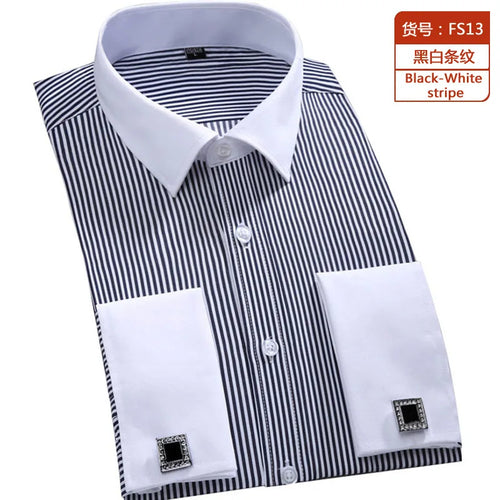 Men's Classic French Cuffs Social Dress Shirt Formal Business
