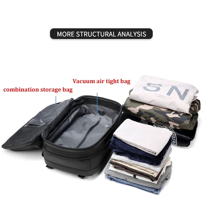 Travel Men 17.3 inch Laptop Backpack vacuum compression Backpack