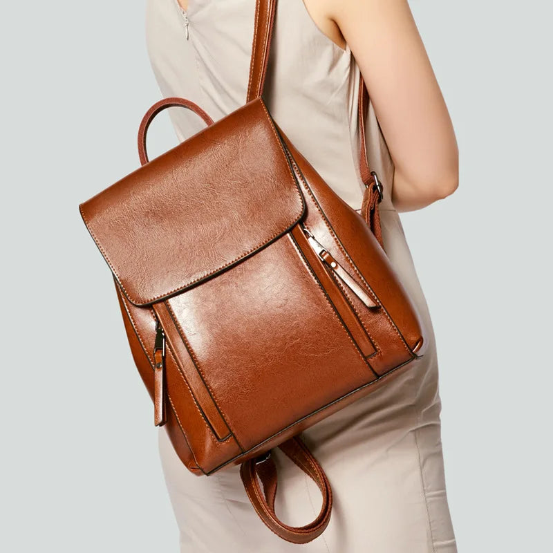 Women Backpack Cross body Shoulder Bag Genuine Leather Girls School