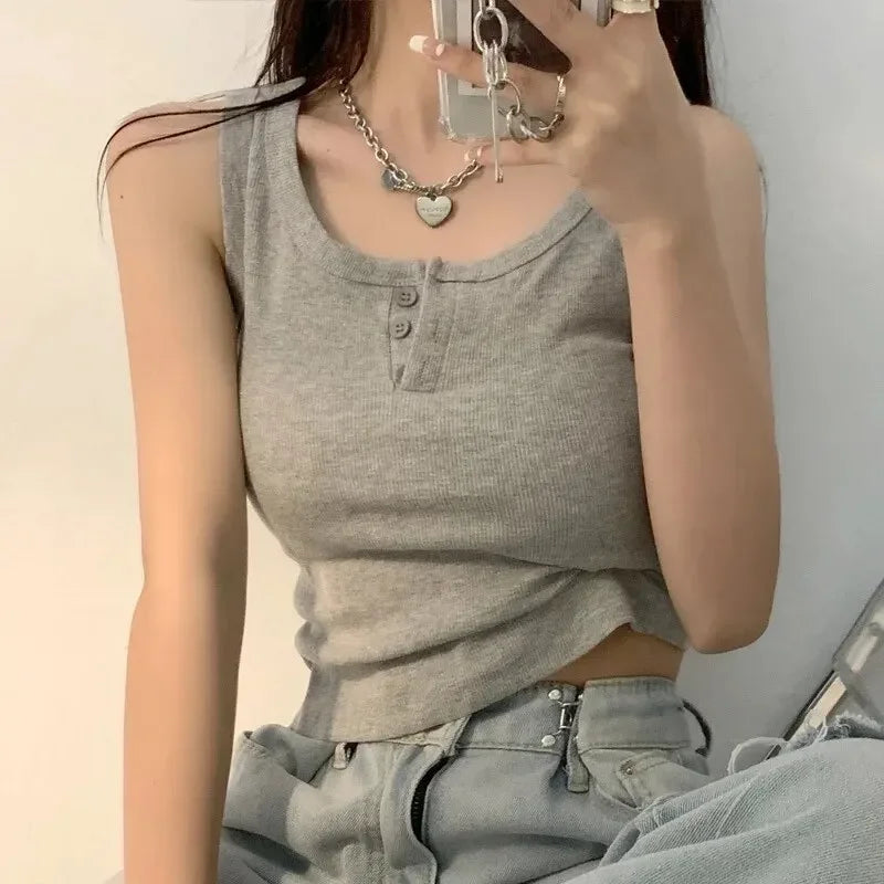 Summer New Style Knitted Round Neck Top For Women With High Elasticity