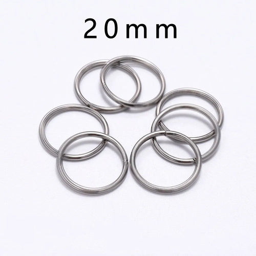 30-200Pcs 3-25mm Stainless Steel Split Ring Open Single Loops Jump