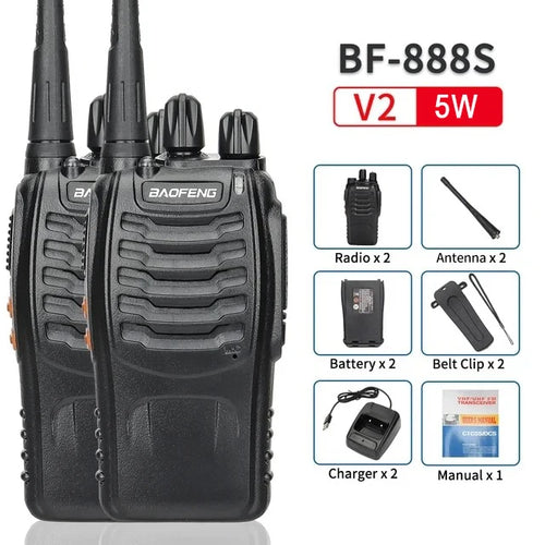 5W Baofeng BF-888S Walkie Talkie USB Plug Dual Band Portable Two Way
