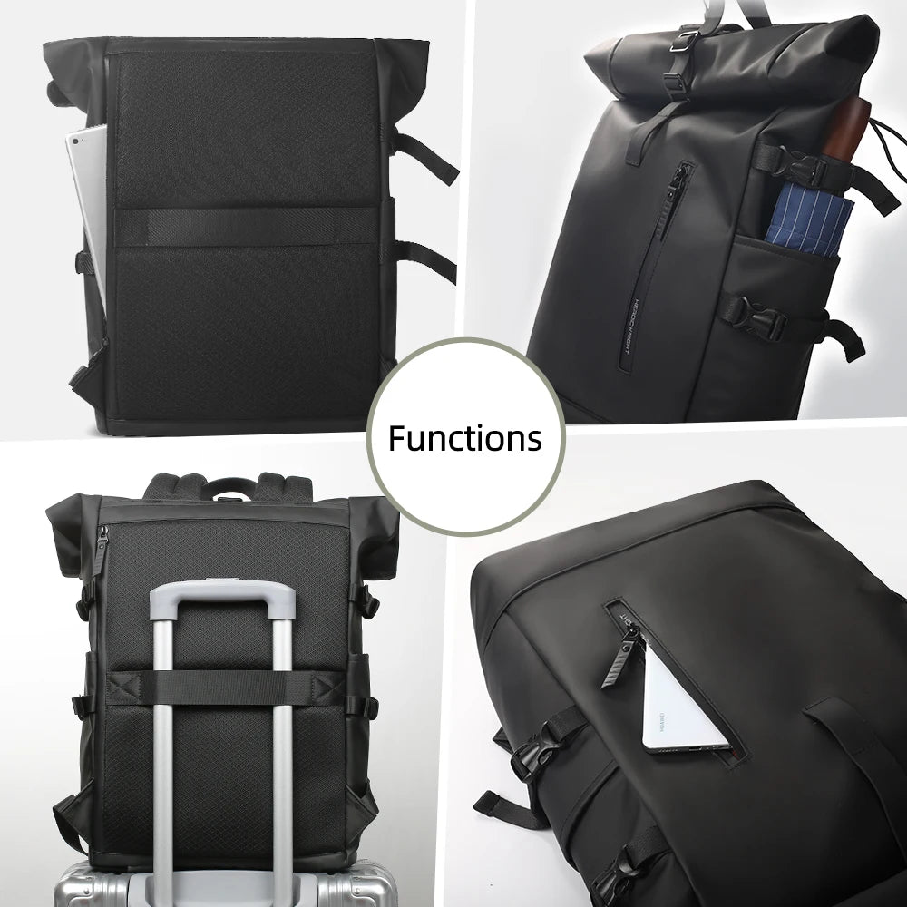 Heroic Knight Men's backpack Waterproof Roll Top Backpack Women Travel