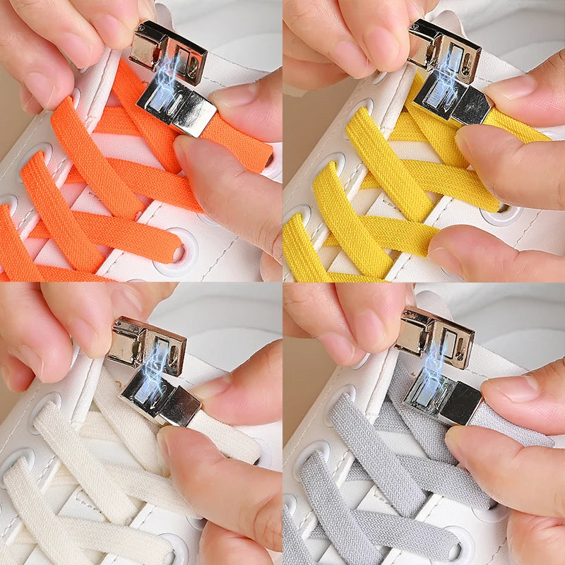 Magnetic Buckle No Tie Shoe Laces Elastic Shoelaces Without Ties Laces