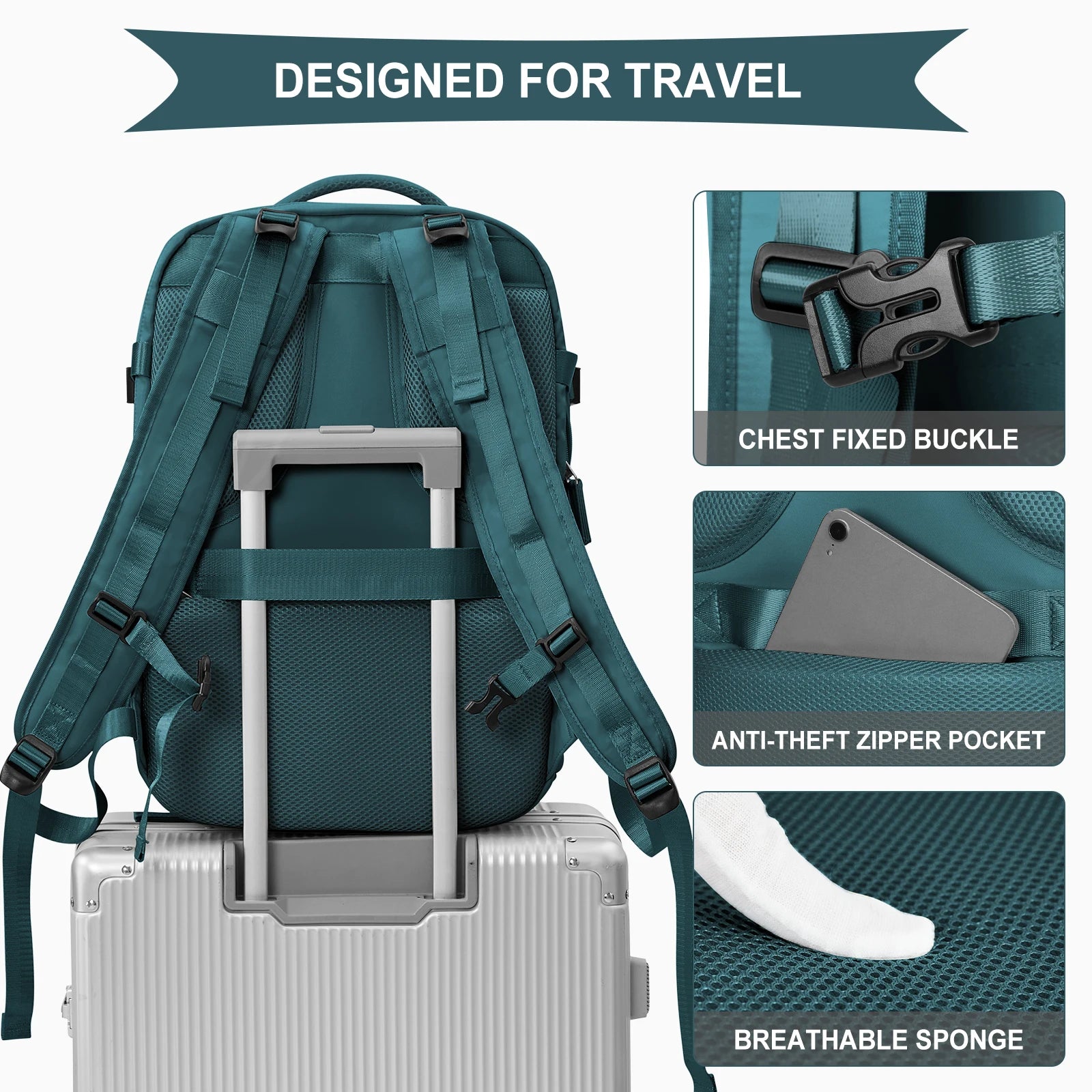 Men Business Travel Backpack Expandable USB Bag, Business Waterproof