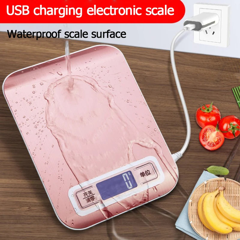 5kg/10kg Digital Kitchen Scale LCD Display Stainless Steel Electronic