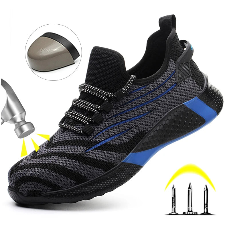 Men Work Safety Shoes Anti-puncture Working Sneakers Male