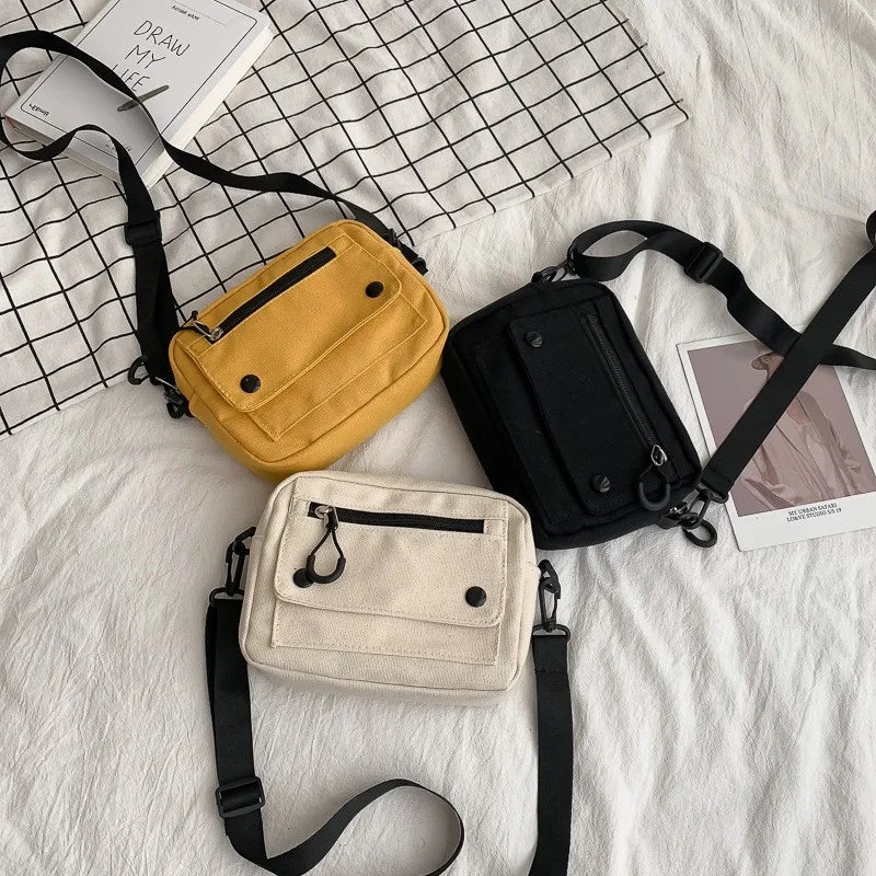 Women Canvas Handbags Korean Mini Student Bag Cell Phone Simple Small