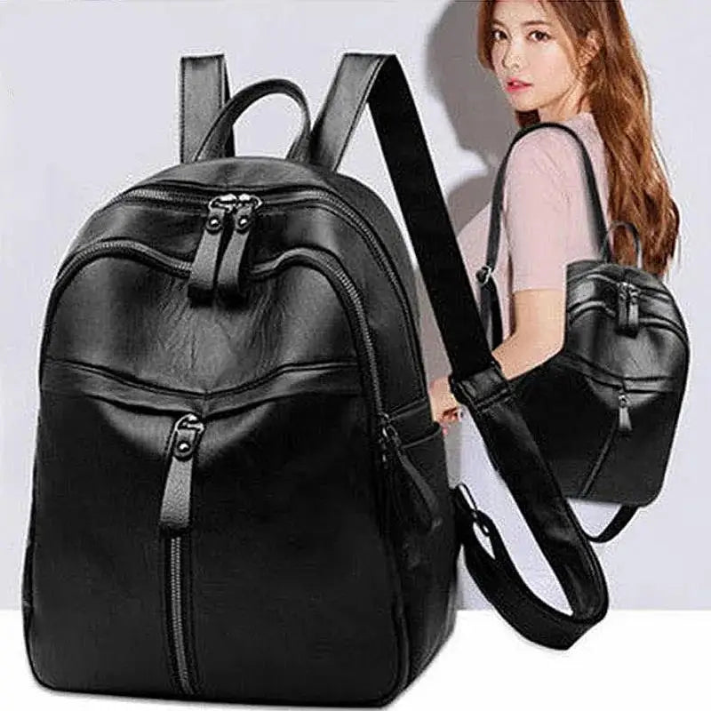 Women Large Capacity Backpack Purses High Quality Leather Female