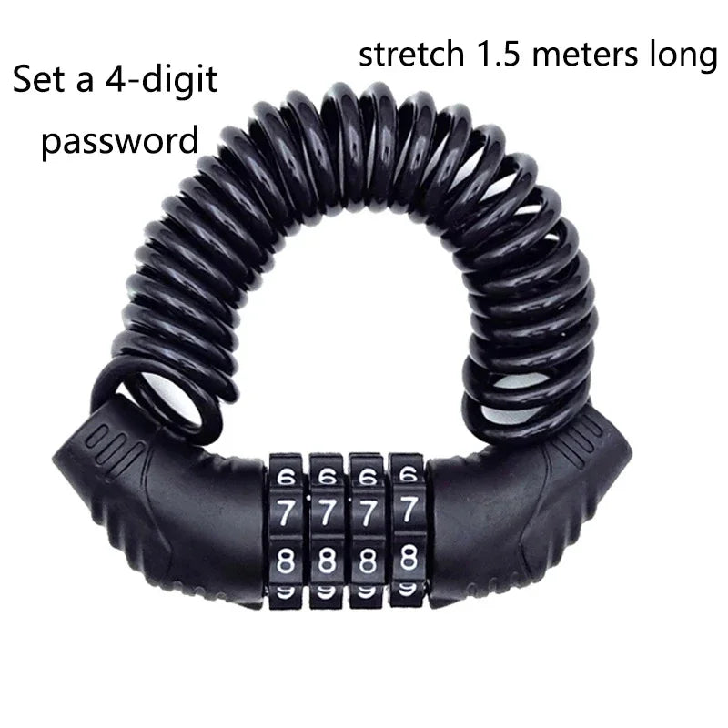 1PC Universal Helmet Password Wire Lock | Anti-Theft Security Lock for