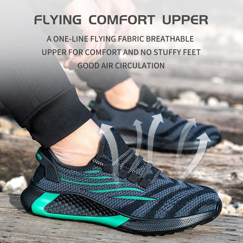 Men Work Safety Shoes Anti-puncture Working Sneakers Male